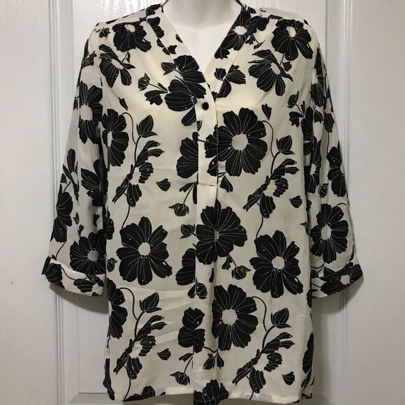 Icone Simons Floral Longsleeves Blouse Top XS - Picture 1 of 11